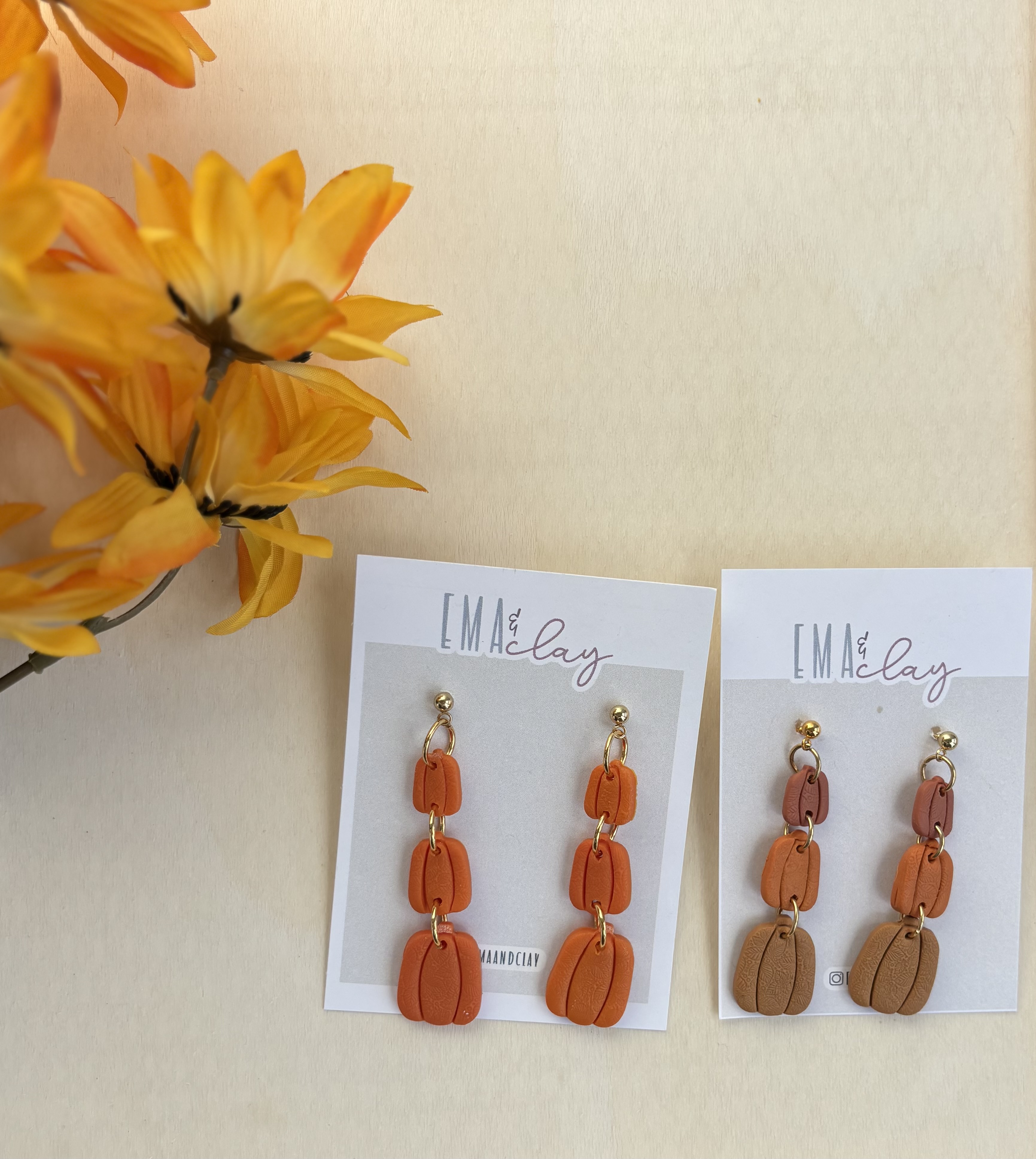 Terracota - Pumpkin large earrings