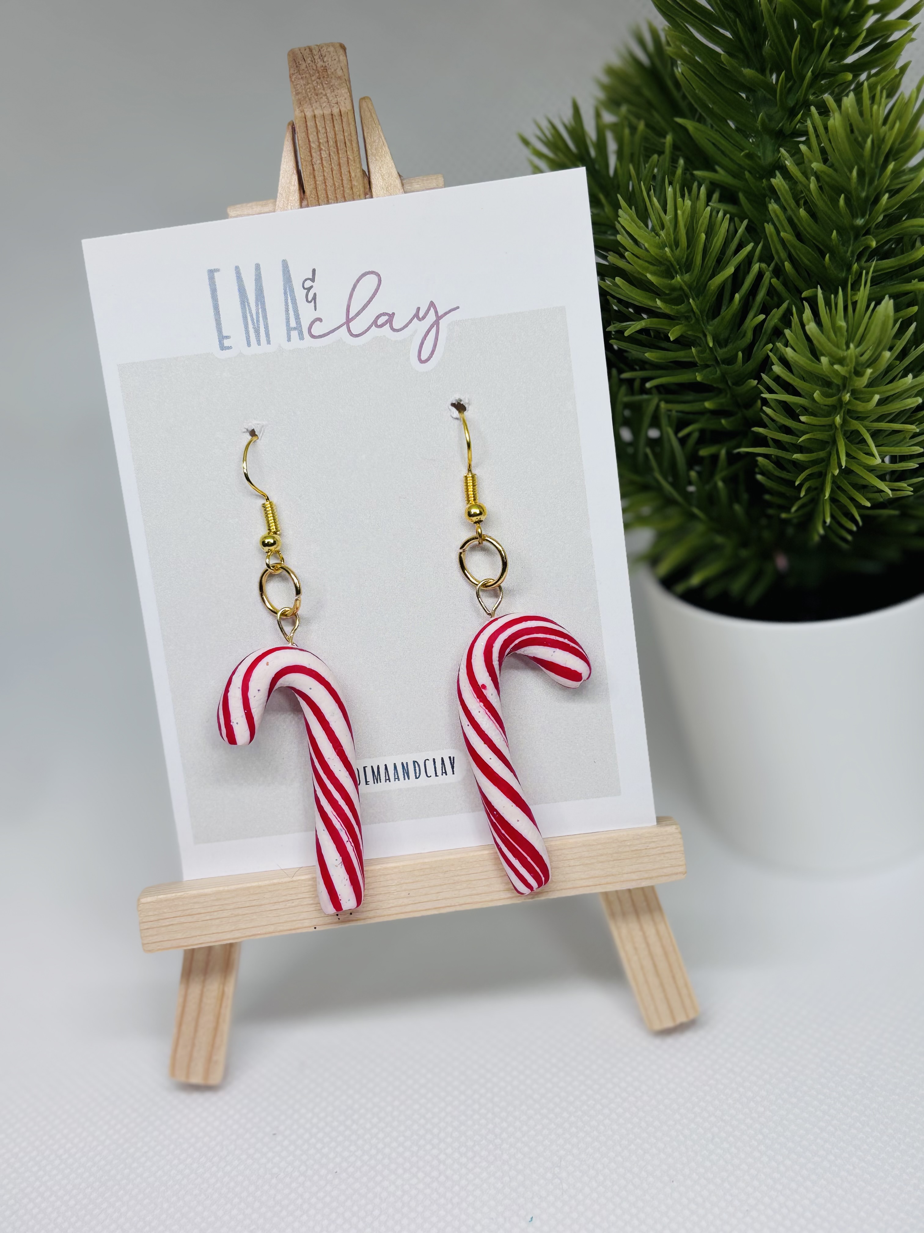 Peppermint twist earrings