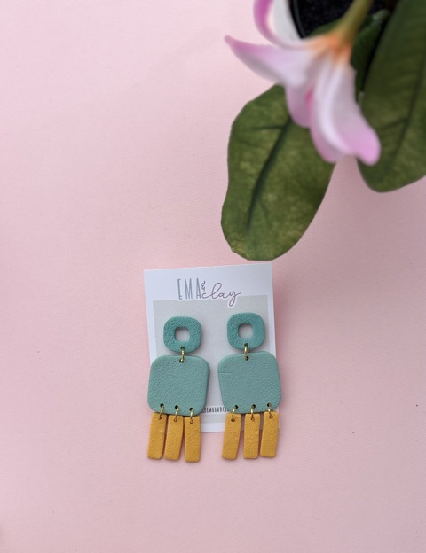 Aqua and Yellow  earrings