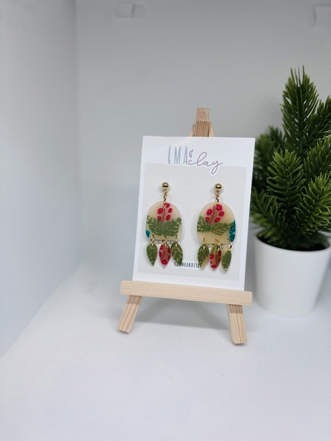 Cherry Poinsettia Earrings
